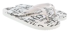 Versace Jeans Couture White All Around  Signature Print  Fashion  Flip Flop-